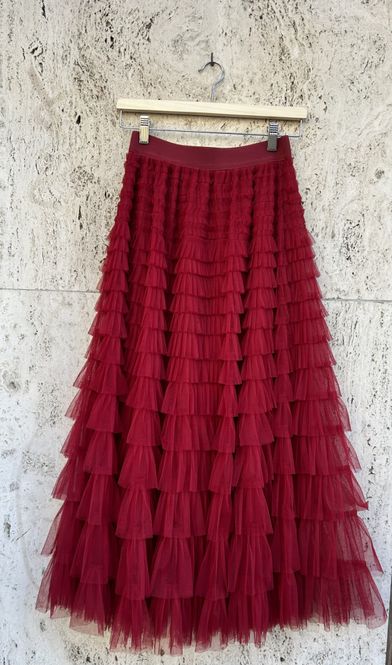 Hovedbilde Tyllskjørt -  Vinrød