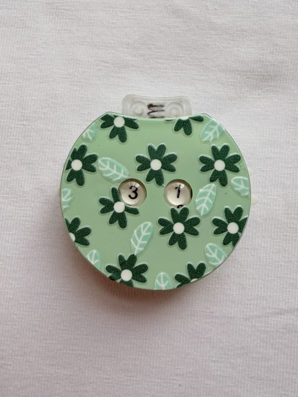 Omgangsteller - mint med blomster