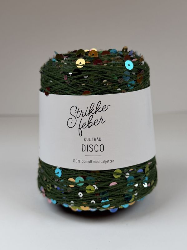 200g Disco #1262 Grønn med flerfarga paljetter