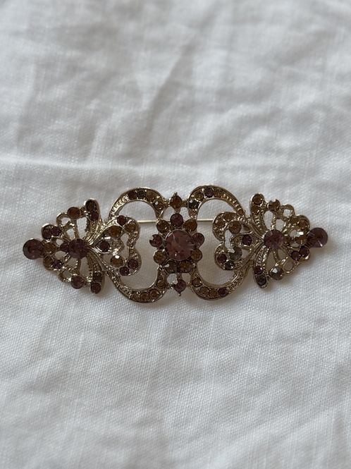 Hovedbilde Avlang brosje - gylden