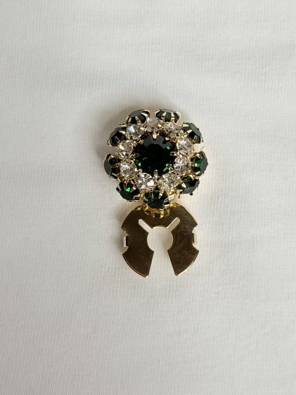 Button covers - flaskegrønn bling