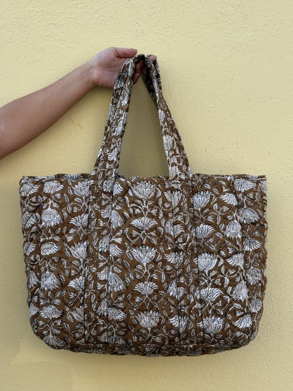 Monica - weekend bag blockprint