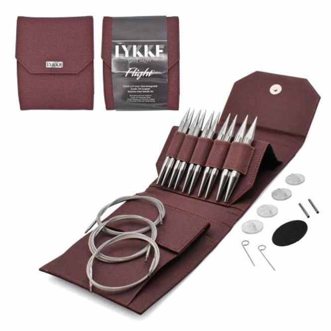 Hovedbilde Rundpinnesett Flight 5 par - lange maroon